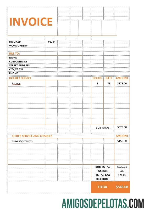 imprimível Modelo de fatura de serviço de consultoria